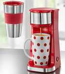 Ekspres Cucinova + 2 kubki, termiczny i ceramiczny