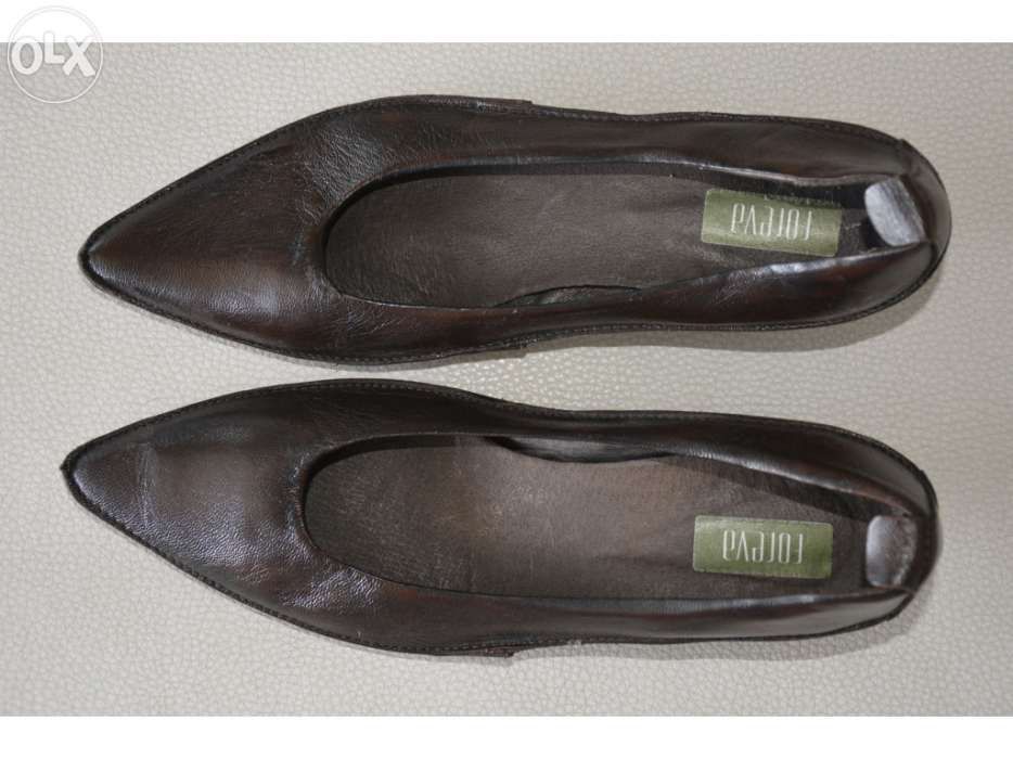 Sapatos salto pele castanhos Foreva 35