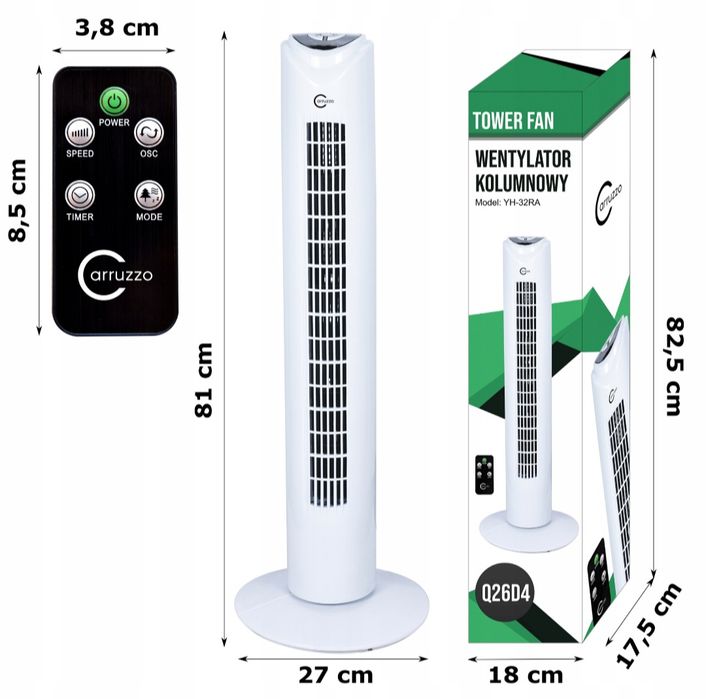 Wentylator kolumnowy Carruzzo + pilot