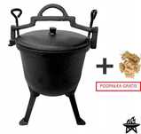 Kociołek Żeliwny 8L na ognisko grill palenisko + PODPAŁKA GRATIS