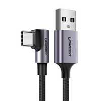 Kabel Usb Do Usb-C Kątowy Ugreen Us284, 3A , 2M (Czarny)