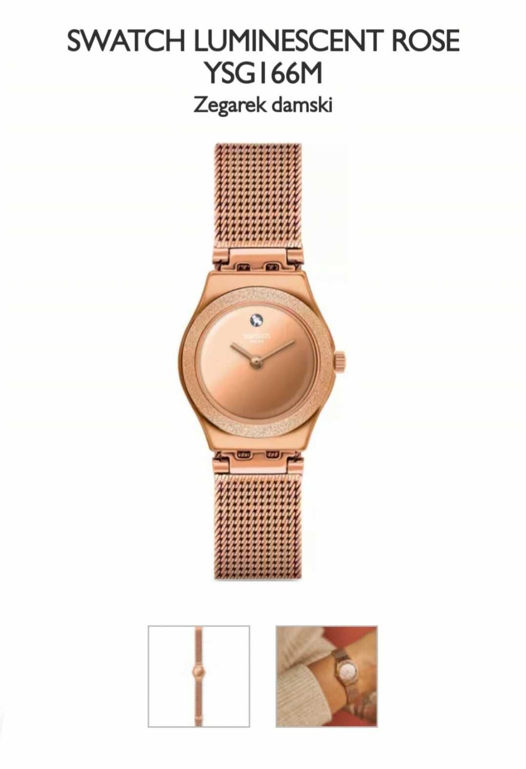 Swatch szwajcarski złoty Luminescent Rose Irony jak Michael Kors Guess