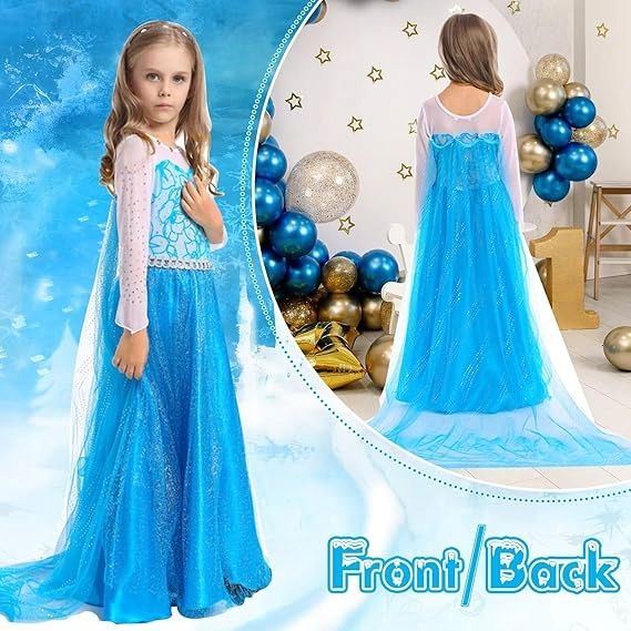 Strój przebranie Elsa Elza Sukienka Frozen Bal karnawałowy karnawał