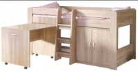 Łóżko dziecięce piętrowe z komodą i biurkiem