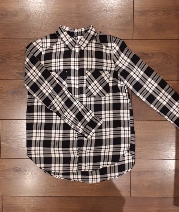 Koszula Divided H&M, bluzka, w kratkę, 34, XS, oversize