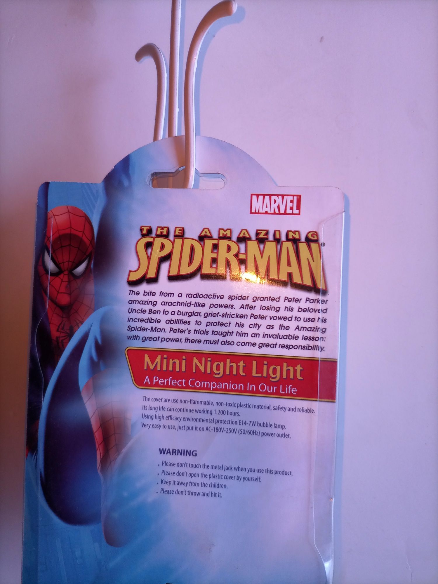 Candeeiro Luz de presença Spiderman Marvel