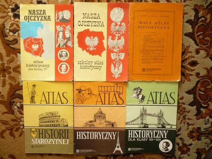 6 atlasów historycznych z lat PRL