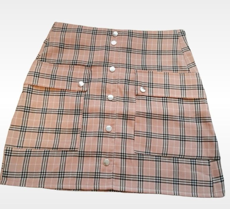 Spódniczka w kratkę różowa sinsay M