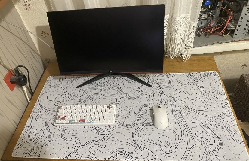 БЕЛЫЙ/ЧЕРНЫЙ Коврик для мыши 1000x500x4mm