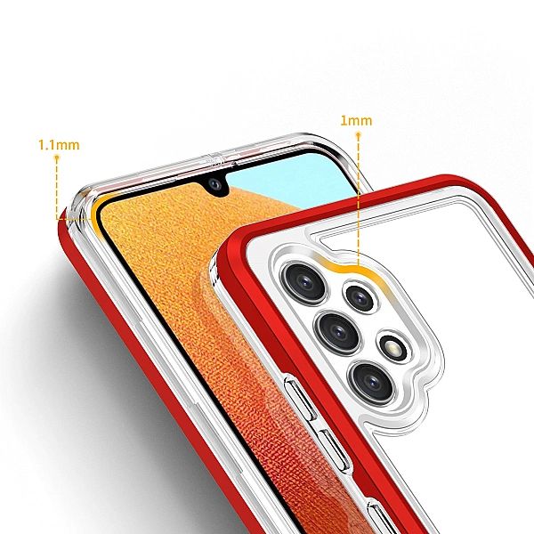 Clear 3in1 etui do Samsung Galaxy A32/5G żelowy pokrowiec z ramką czer
