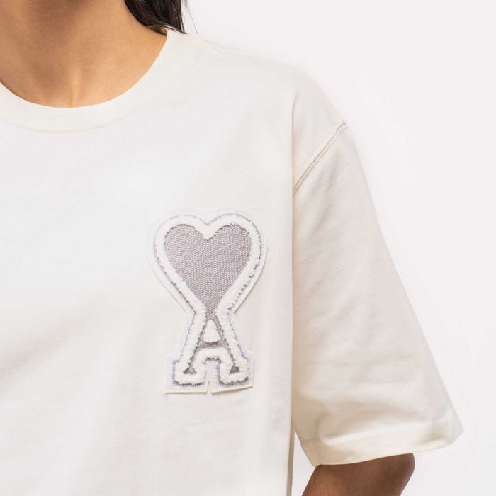 Футболка AMI Paris Exclusive Ami De Coeur T-Shirt Beige