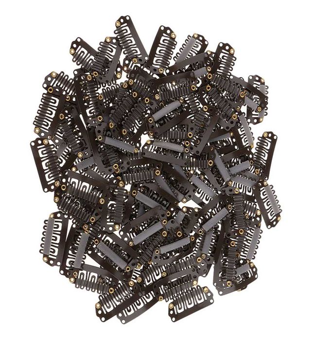 Zapasowe spinki do włosów clip in ciemny  brąz 2,8 cm 10 sztuk zestaw