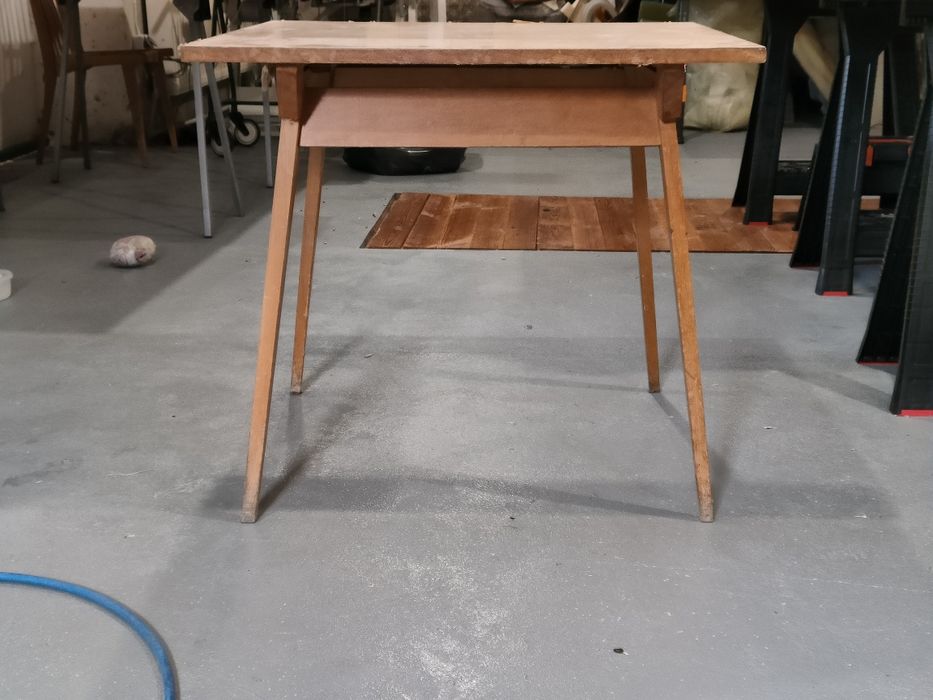 Stolik stół kwadratowy 80x80 PRL retro patyczak skandynawski scandi