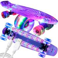 DESKOROLKA Fiszka Podświetleniem LED RGB Koła Świecące + Kabel USB