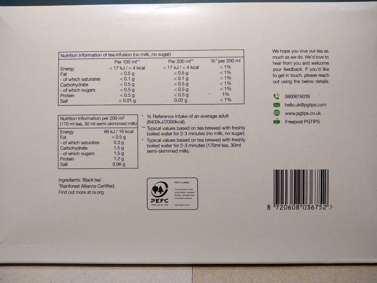 Дуже крепкий анлійський чорний чай PG Tips Original 210 пак., 609g