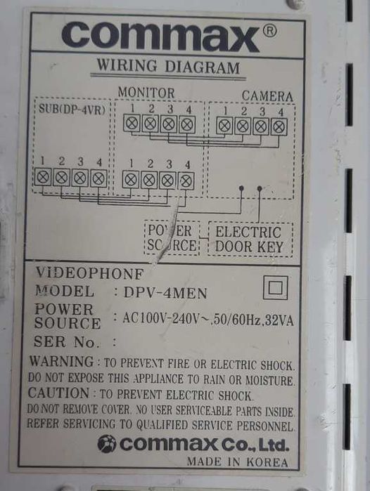 Видеодомофон Commax DPV-4PF2