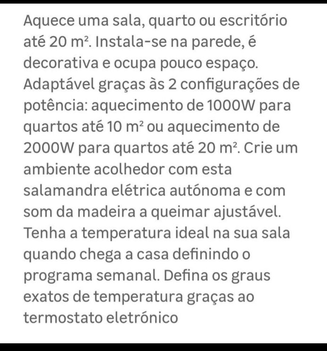 Aquecedor elétrico (Salamandra) 1000w a 2000w