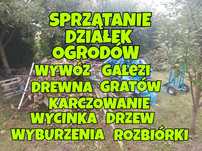 Sprzątanie Ogrodów Działek,Wywóz Gratów, Wyburzenia Altan Wycinka