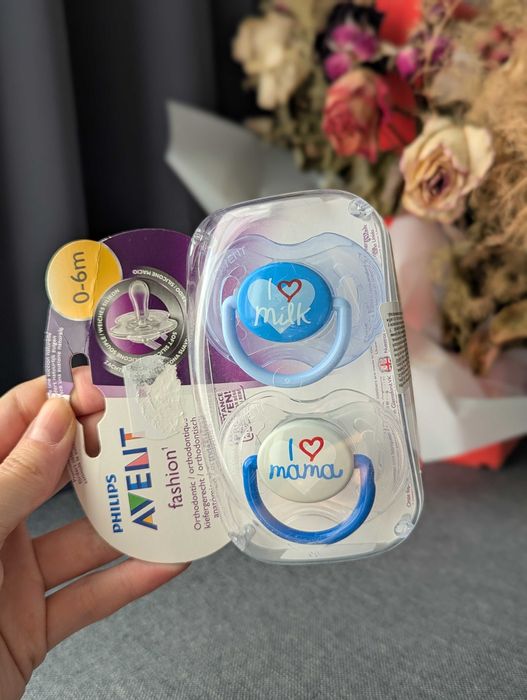 Пустушка ортодонтична, 0-6 міс Philips Avent Ultra Air I love дурник