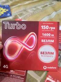 Стартові пакети Vodafone Turbo безлімітний інтернет, 1600 хвилин
