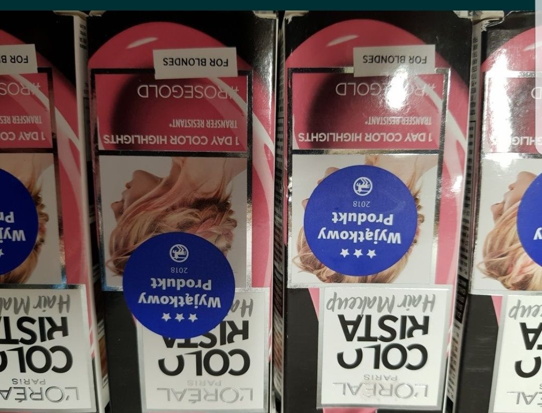 Różowa farba do włosów zmywalna Loreal 20 szt .