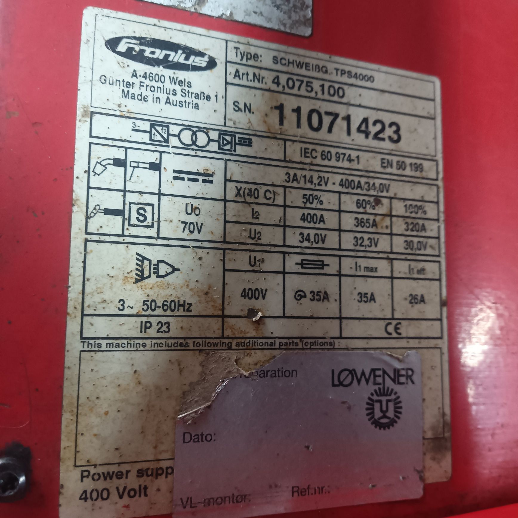 Spawarka MIG/MAG Fronius Transpuls Synergic 4000