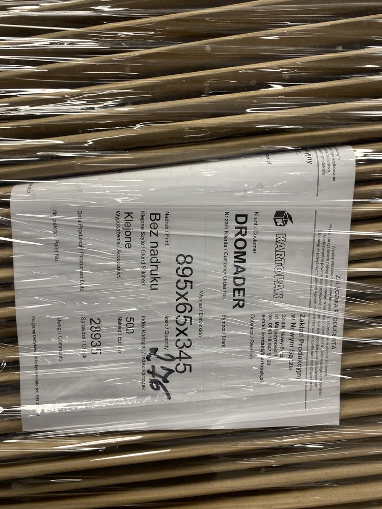 Pudelko kartonowe 895x65x345 skladane .