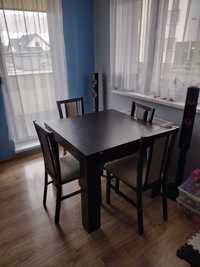 Stół rozkładany 90/180 + 4 krzesła