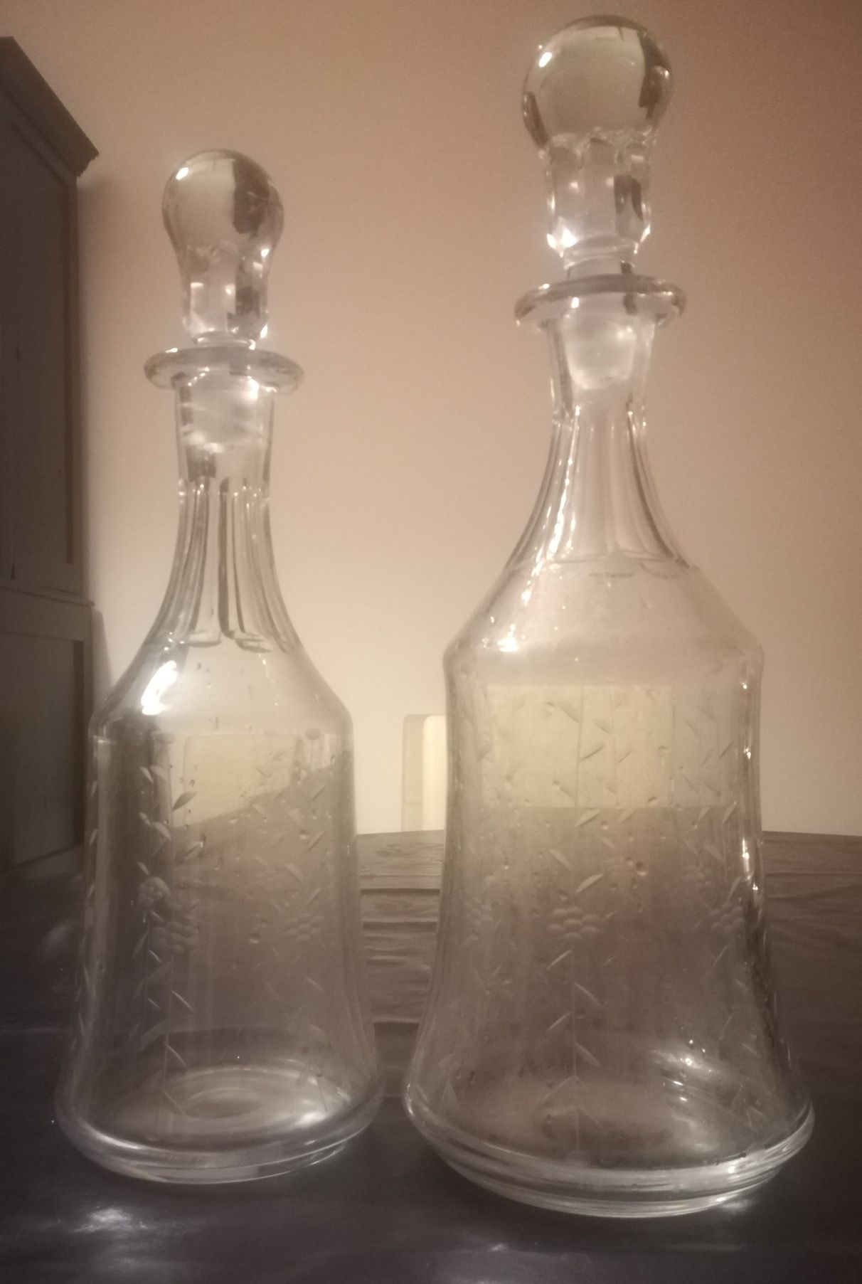 2 garrafas cristal da Marinha Grande