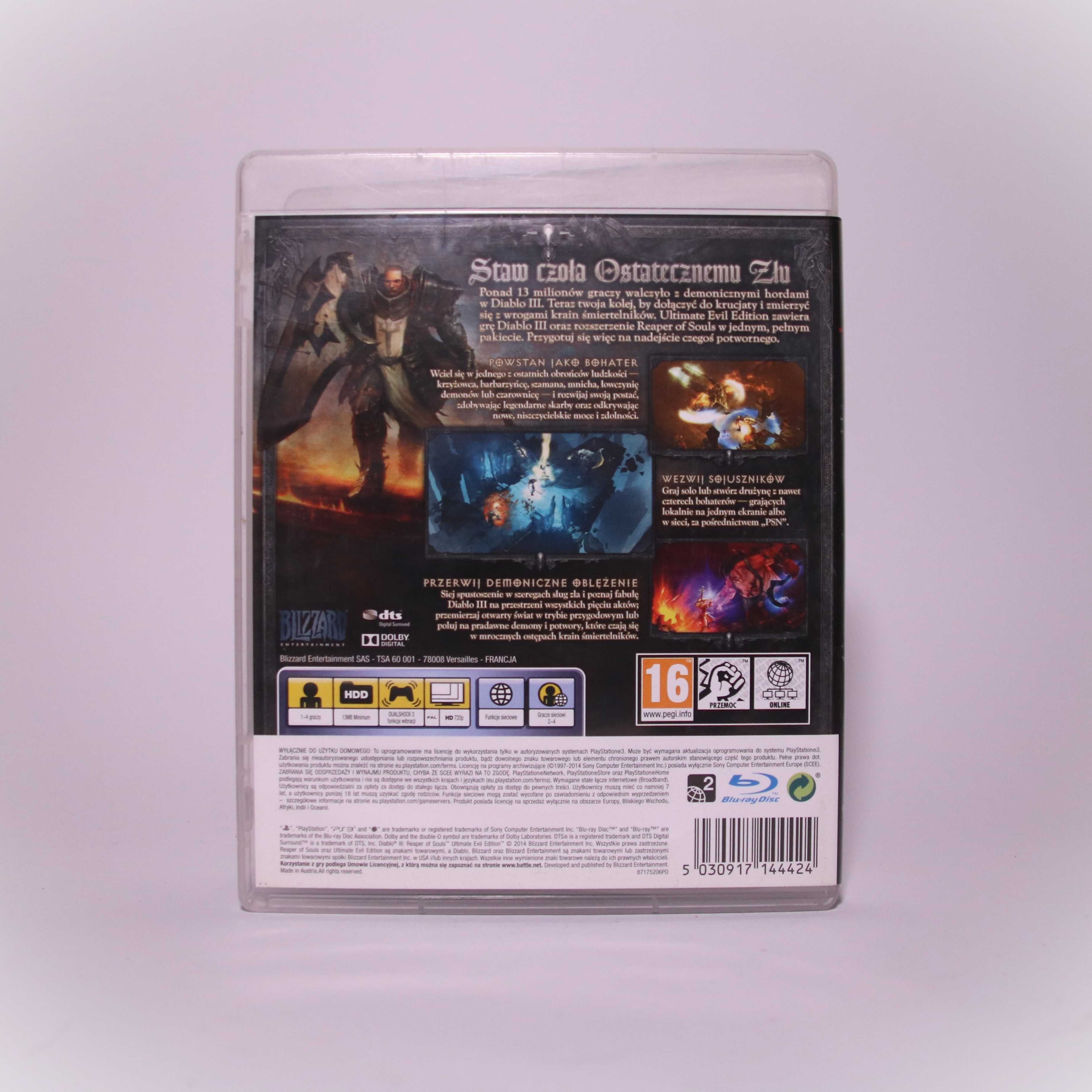 Diablo III 3 ultimate evil edition reaper of souls PS3 PL jak nowa