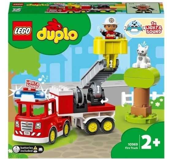 LEGO Duplo Wóz strażacki. Strażak kotek. Błyskające światła, dźwięki