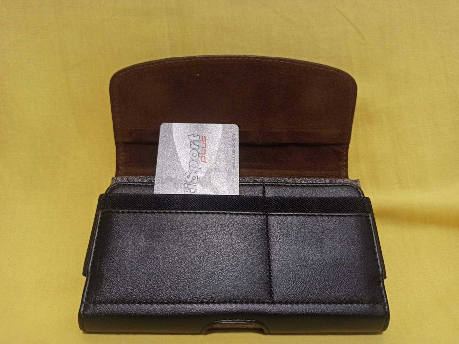 skórzana, mocowana na pasku, kabura na telefon