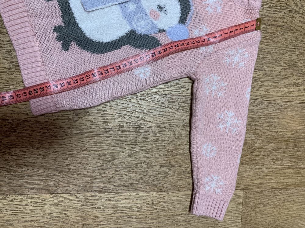 Свитер новогодний новорічний светр з пінгвіном 3-4 роки