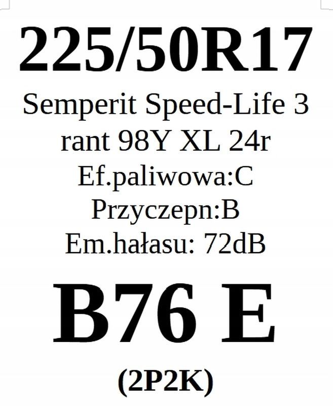2x 225/50r17 Semperit Speed-Life 3/98y 2024r C/B/72dB