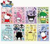 Sanrio postacie 8 szt naklejki Diy wlepy puzzle Hello Kitty Sanrio