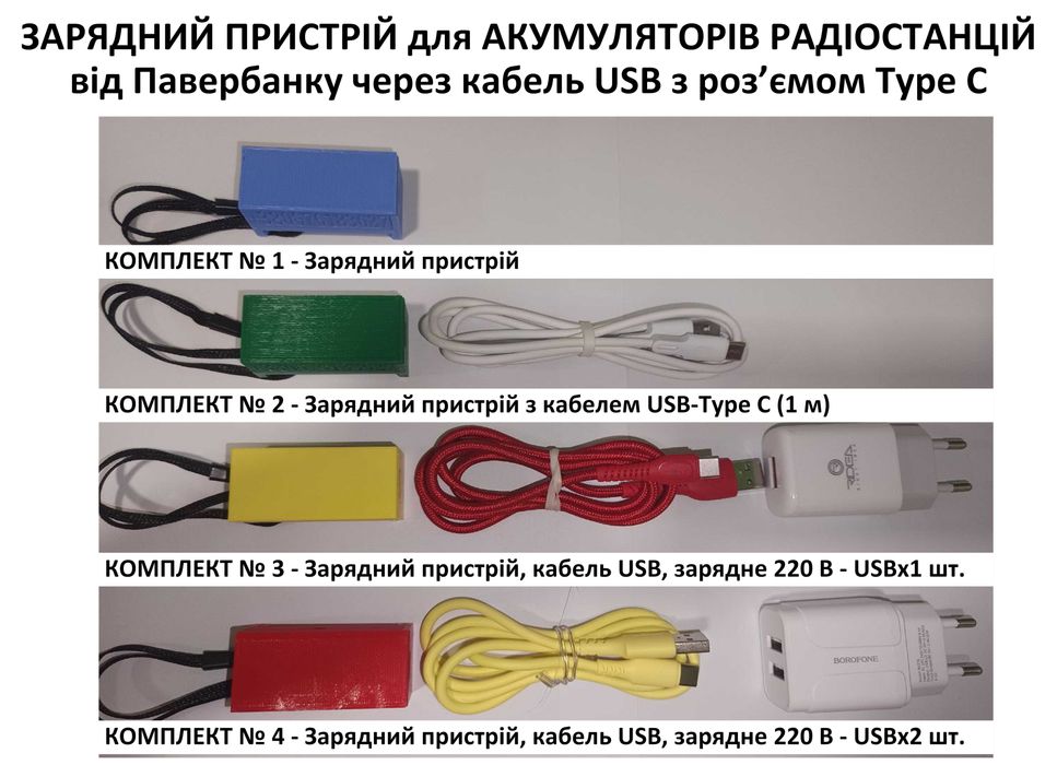 Зарядка рації Motorola DP, R7 від павербанку з TYPE C