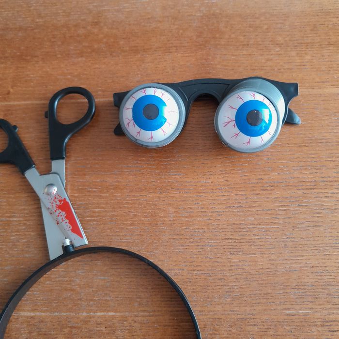 Halloween opaska nożyczki plus okulary