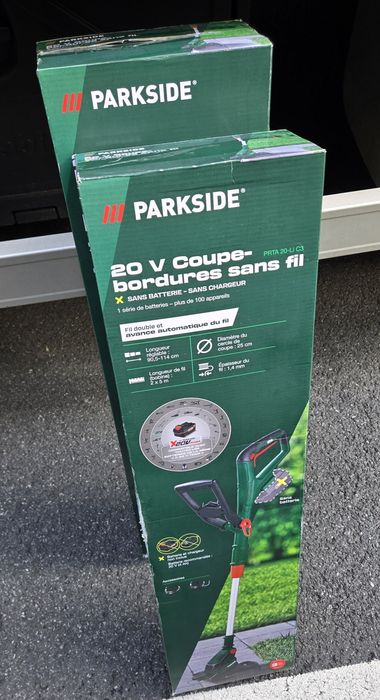 NOWA podkaszarka akumulatorowa Parkside PRTA 20-Li C3.
Gwarancja 3 lat