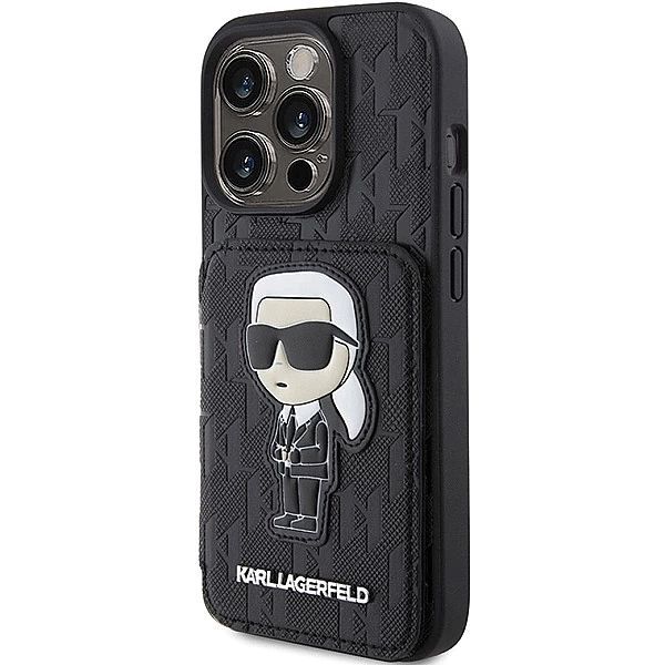 Etui Karl Lagerfeld Saffiano Cardslots and Stand Monogram Ikonik Patch