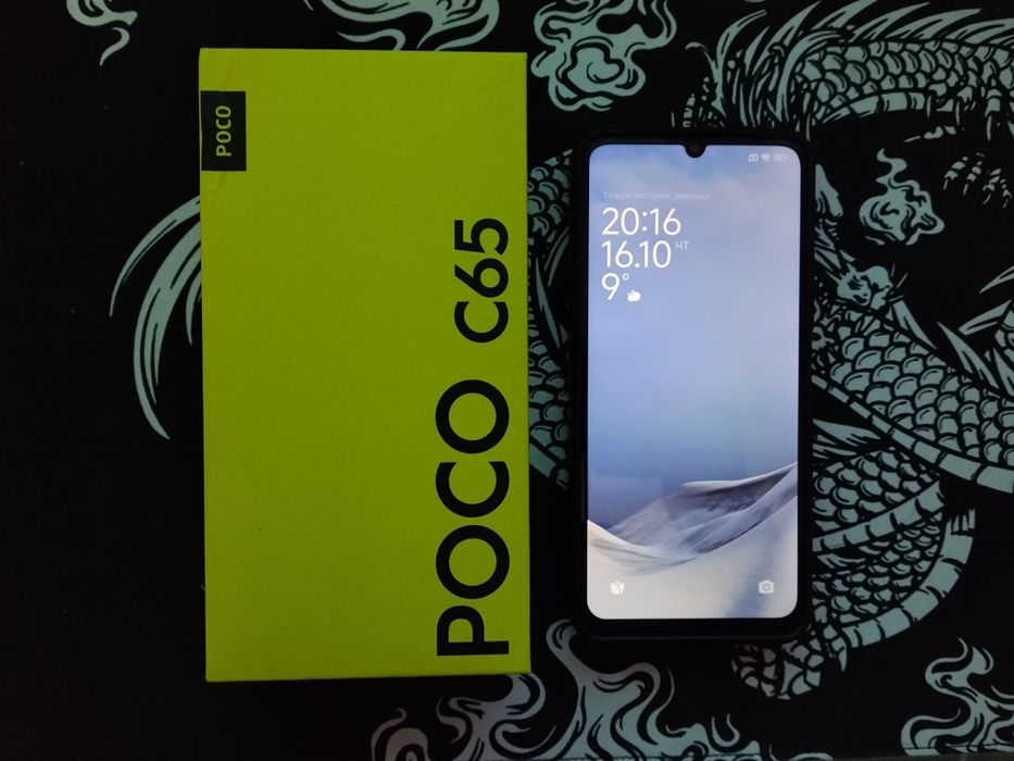 Смартфон Poco C65 Black 6/128Gb+чохол+додаткове скло