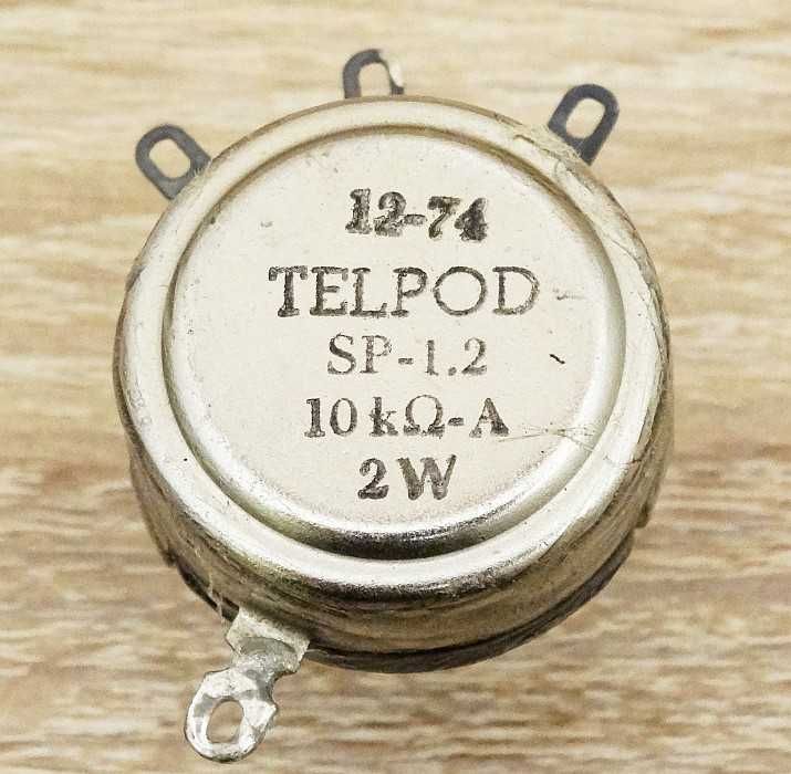 Potencjometr typu SP-1.2 UNITRA TELPOD 10 kΩ - komów - A, 2 W, RETRO