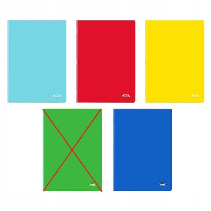 favorit 4 zeszyty a4, jednokolorowa okładka,