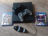 Konsola PS4 PlayStation4 Slim 1TB + 2 x Pad + Gry + Ładowarka