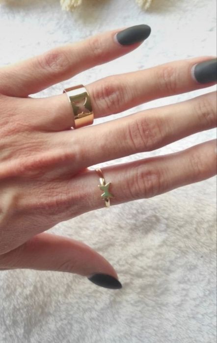 Zestaw komplet nowe pierścionki motylki