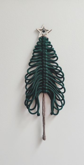 Choinka dekoracja świąteczna handmade makrama
