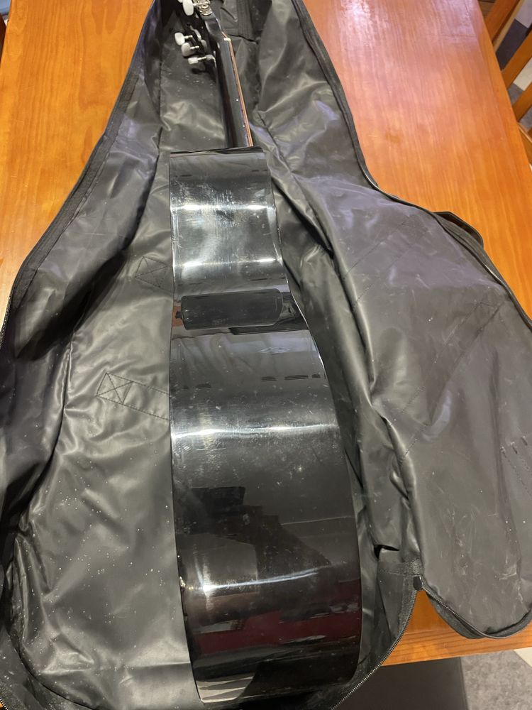 Guitarra Rocio R-10BK com suporte de palhetas