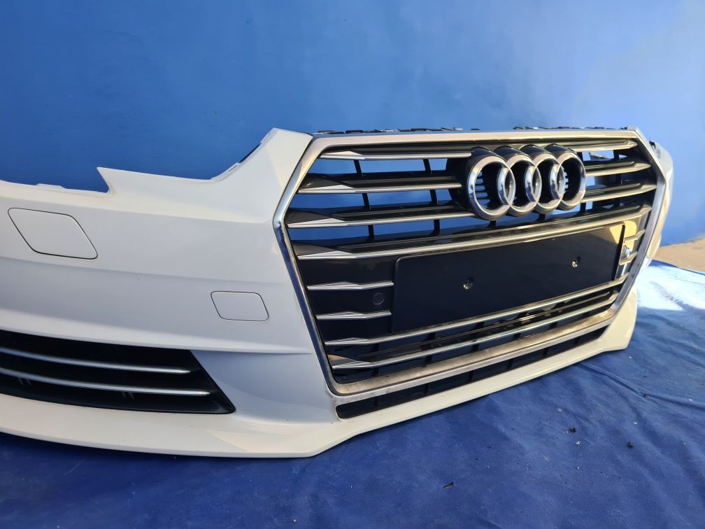 ZDERZAK przedni kompletny pdc grill chrom AUDI A4 B9 8W oryginał LS9R