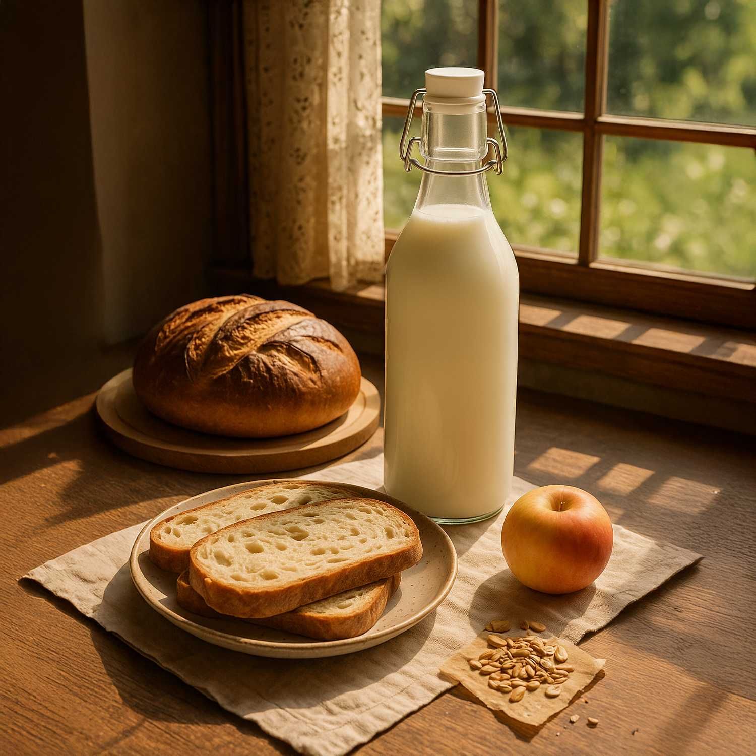 Butelka okrągła 1000 ml 1 l na mleko + korek mechaniczny