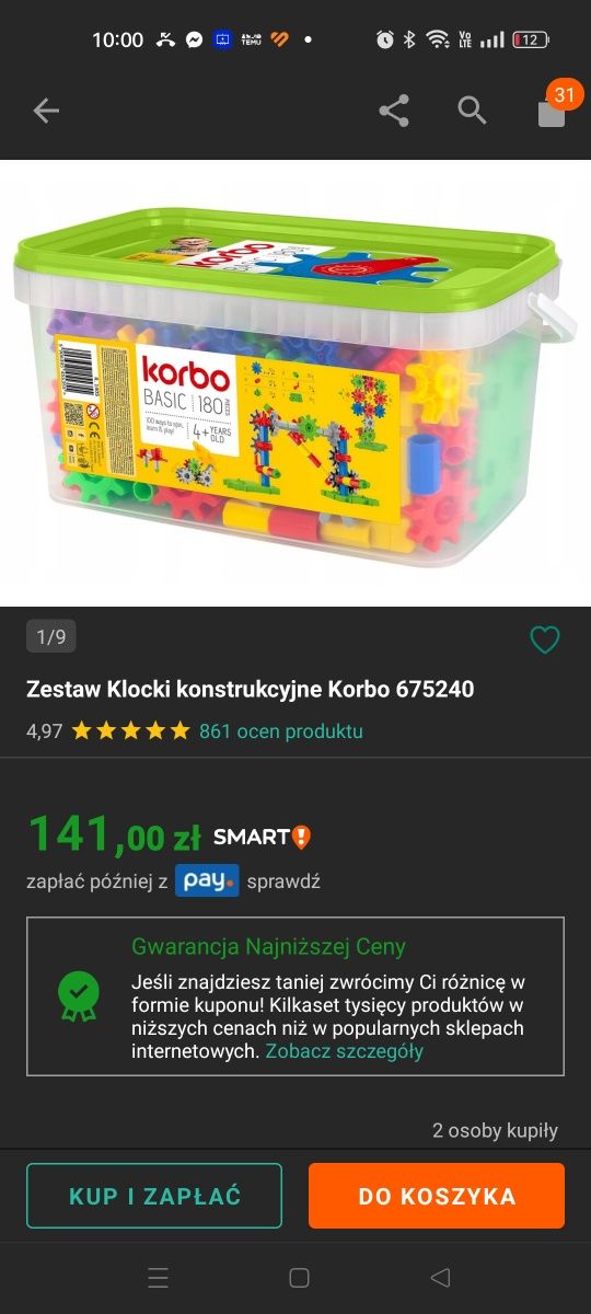 Klocki konstrukcyjne Korbo