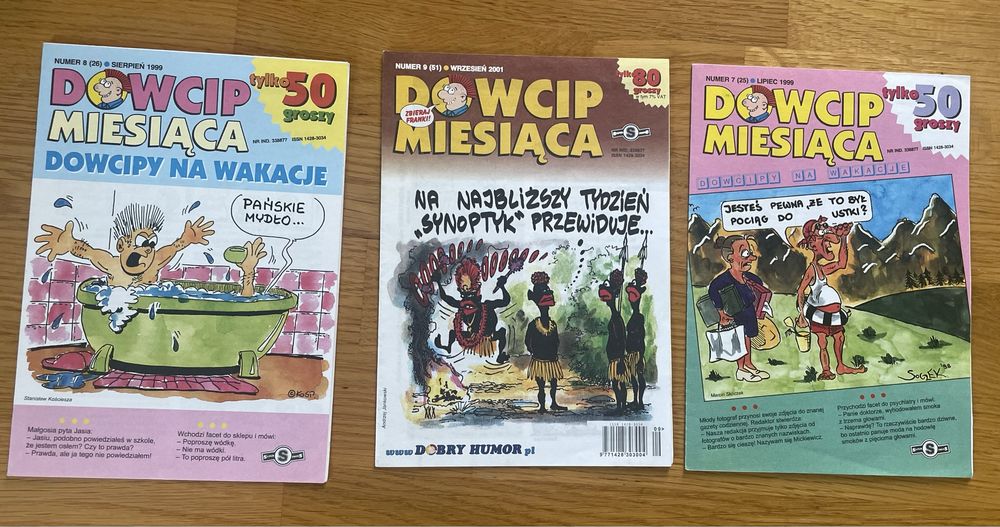 Duży zestaw gazetek z dowcipami, żartami, humorystycznych